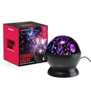 Brightside Cosmo LED Projector, Multicolor Rotating Lights, Outer Space Projection, USB or Battery Powered