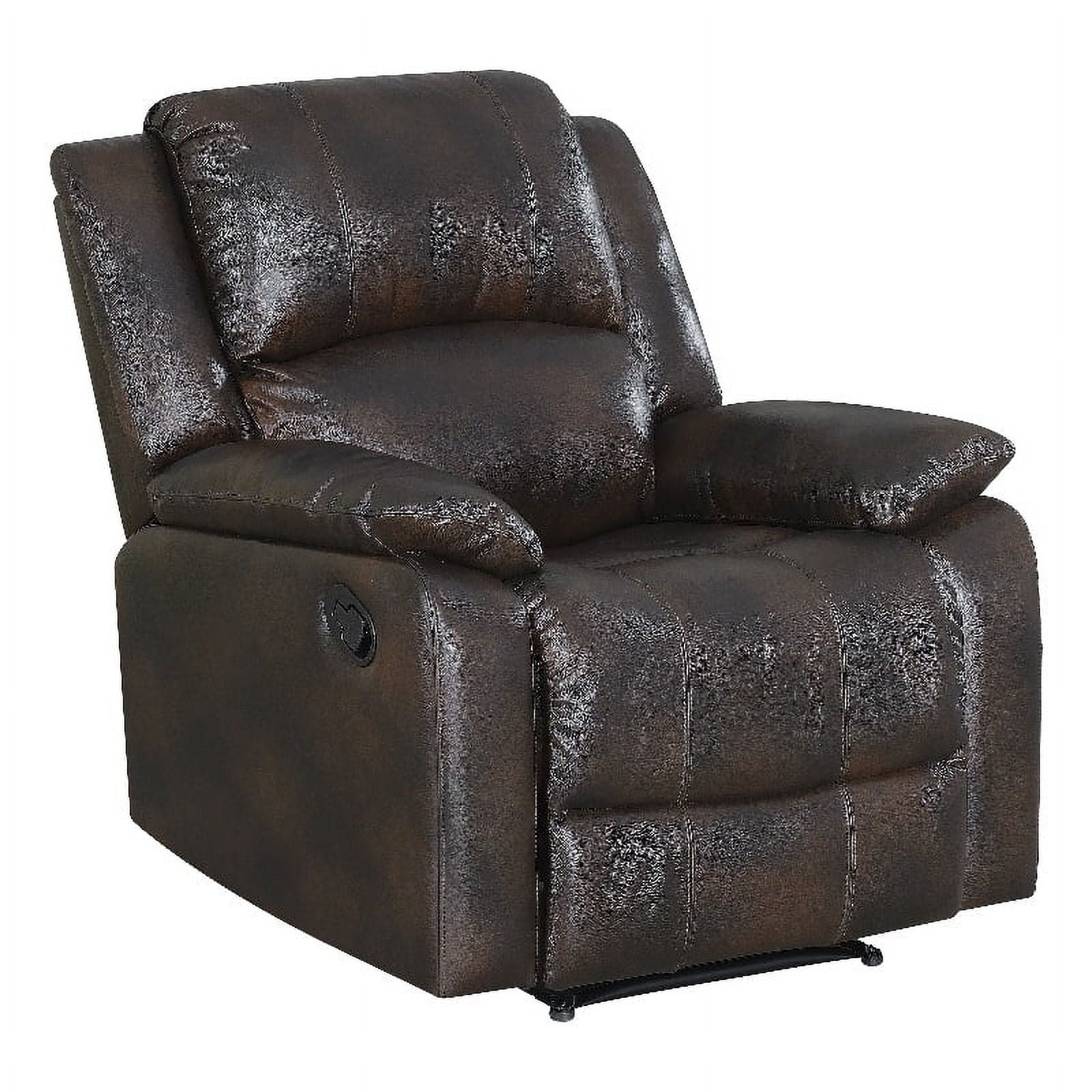 Brightview Manual Wall Hugger Recliner in Distressed Dark Brown Leather