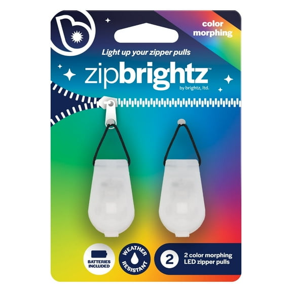 Brightz ZipBrightz LED Zipper Pulls, Color Changing, 2-Pack
