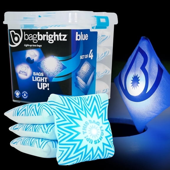 Brightz LED Light Up Cornhole Bags Blue 4-Pack