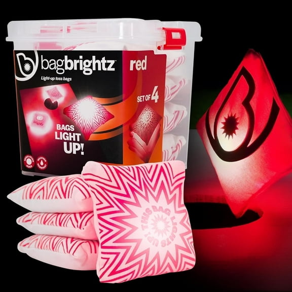 Brightz Cornhole Bags Red LED Light Up 4-Pack