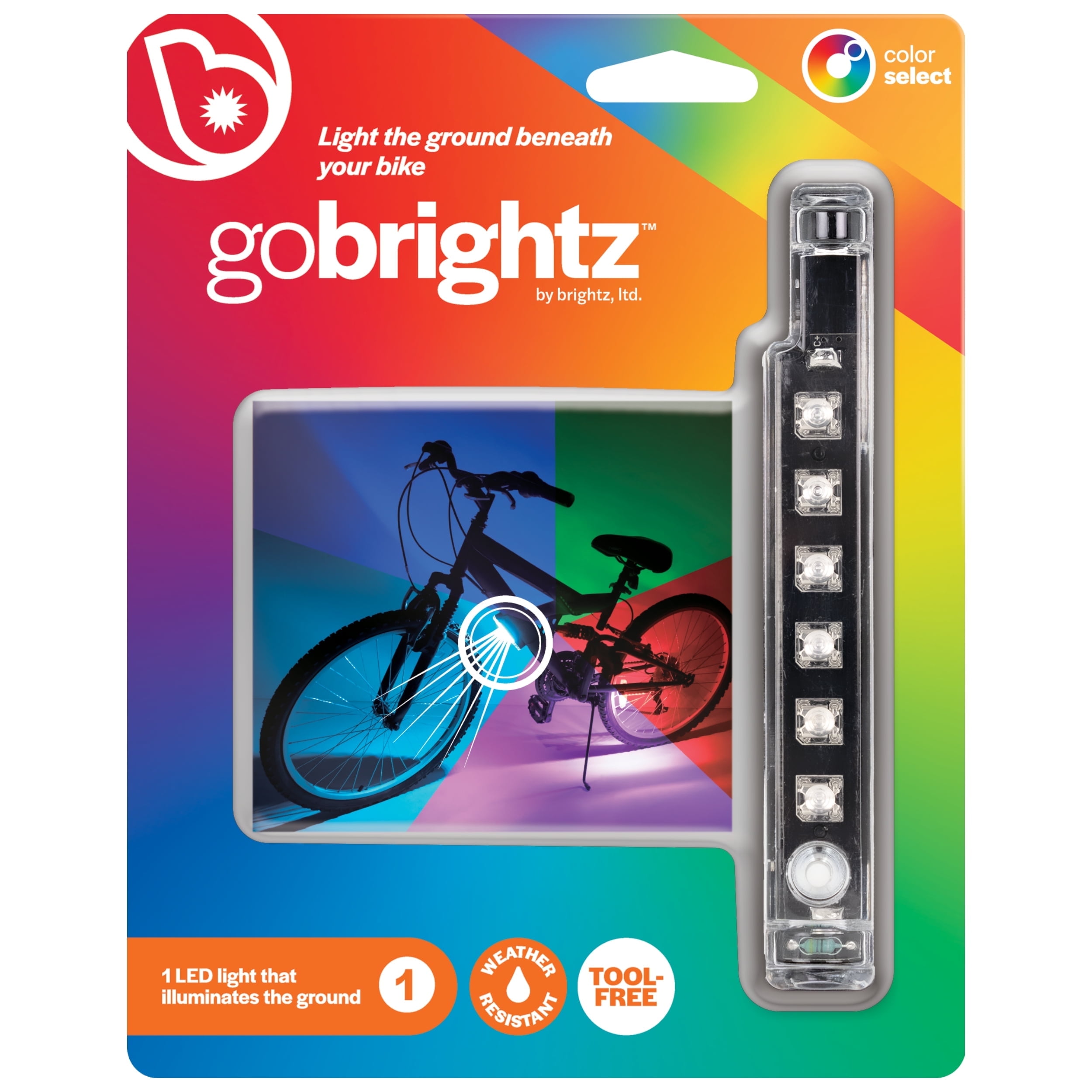 Brightz GoBrightz LED Bike Frame Light, 4 Light Modes, Underglow