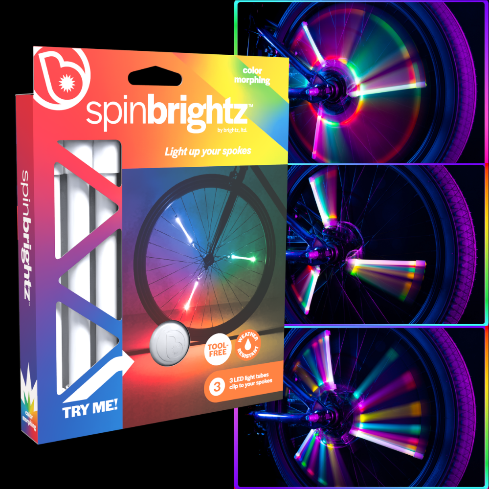 Brightz SpinBrightz LED Bicycle Spoke Light Set, 3-Piece, Color