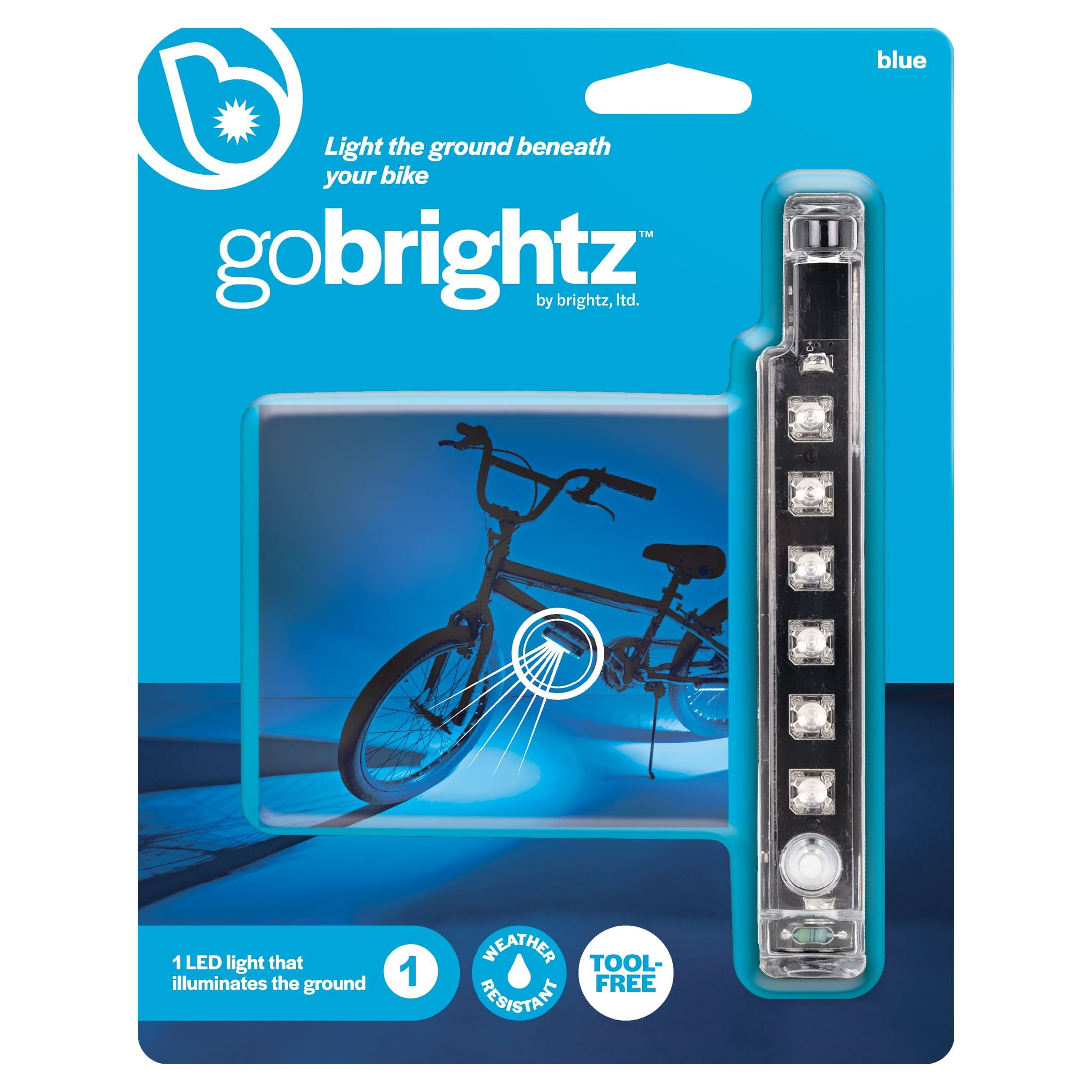 Brightz LED Bicycle Frame Light Blue 0.75 in with 4 Modes