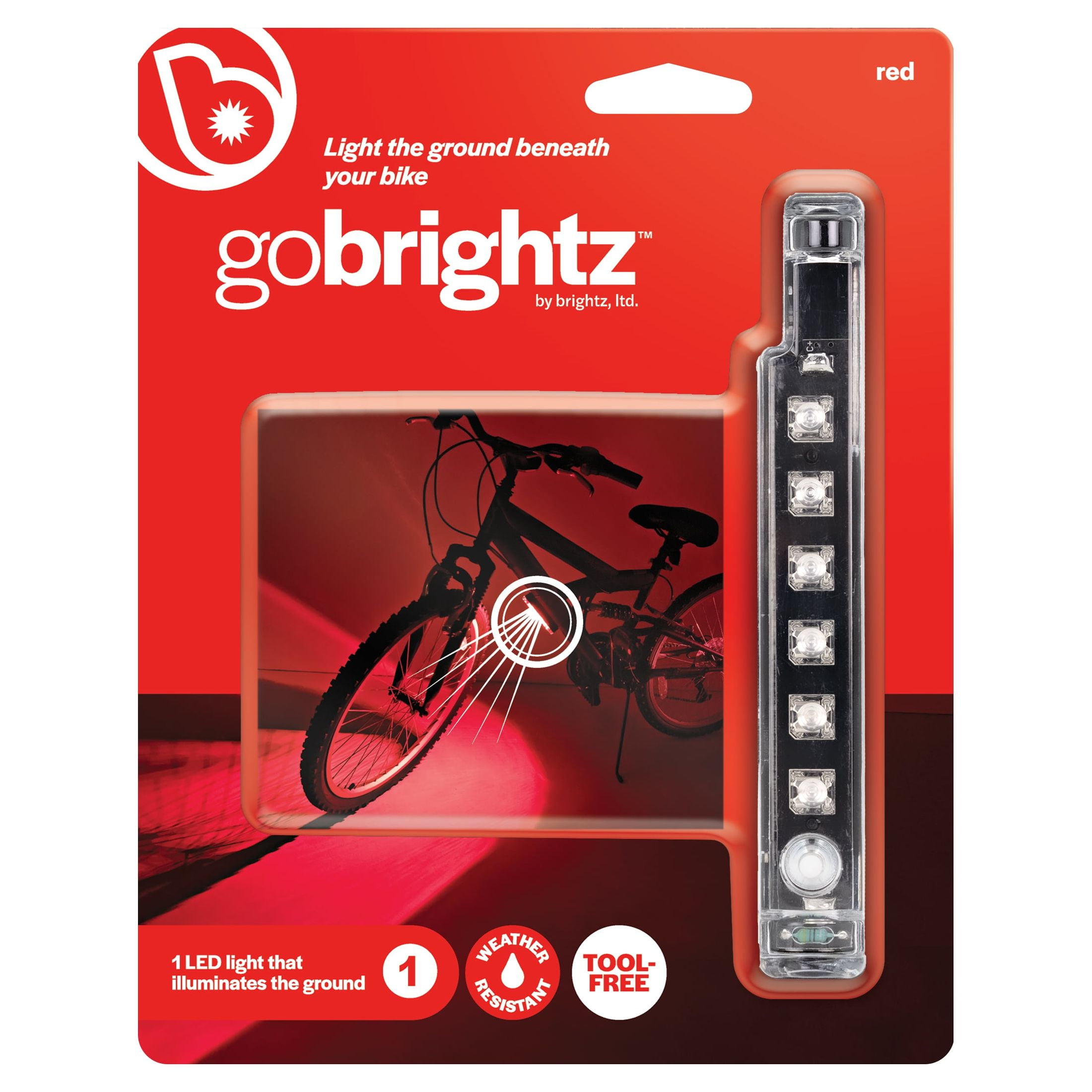 Brightz LED Bicycle Frame Light - 4 Modes, Red - Walmart.com
