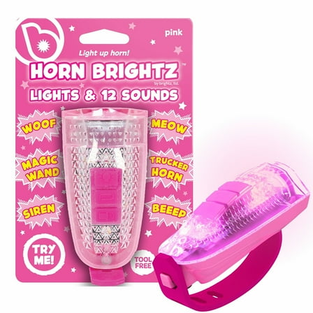 Brightz HornBrightz Electric Bicycle Horn with LED Lights, 12 Sound Modes, Pink