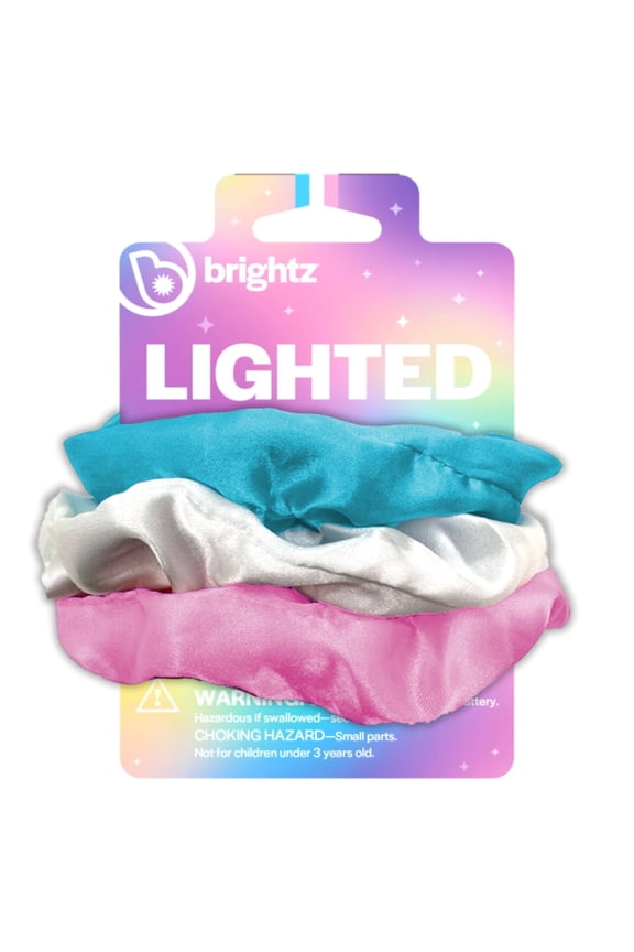 LED Light Up Scrunchies, LED Hair Accessories, 3-Pack, Pastel