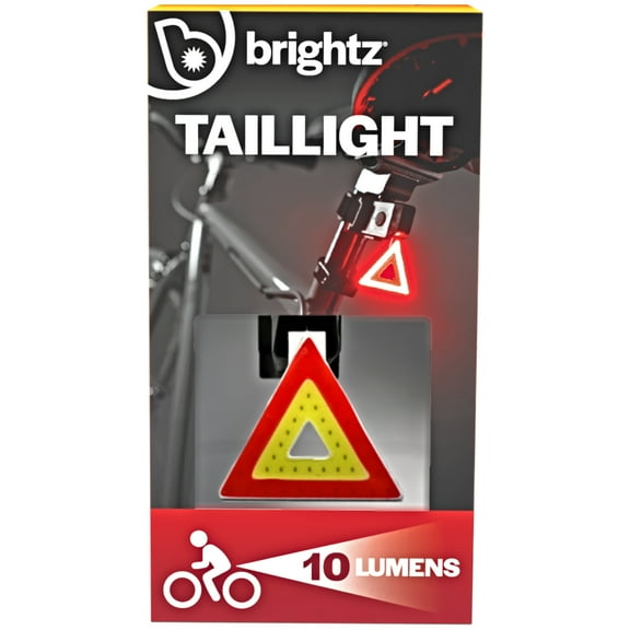 Brightz LED Triangle Bike Taillight, USB-C Rechargeable, 7 Modes, Red