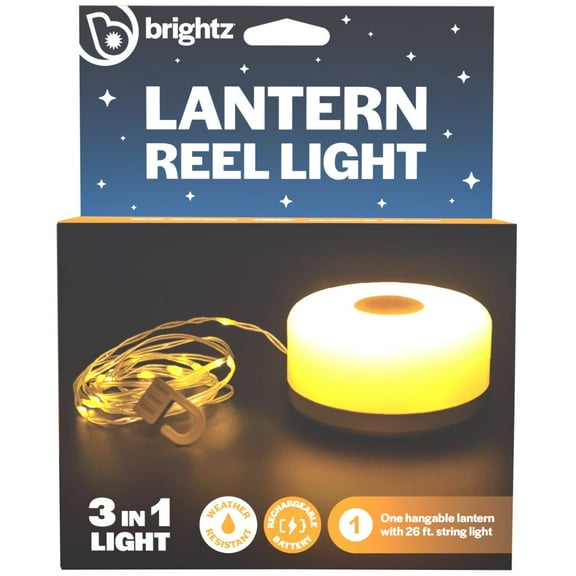 Brightz Lantern Reel Light Rechargeable LED String & Camp Lantern Combo