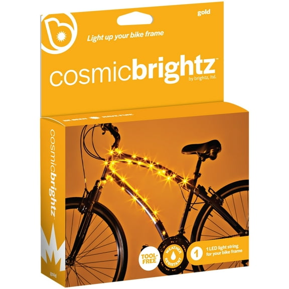 Brightz CosmicBrightz LED Bike Frame Lights, 6.5 ft Rope Light, Gold