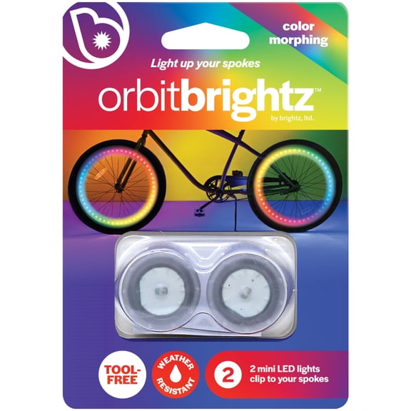 Brightz OrbitBrightz LED Bike Spoke Lights, Color Morphing, 2-Pack