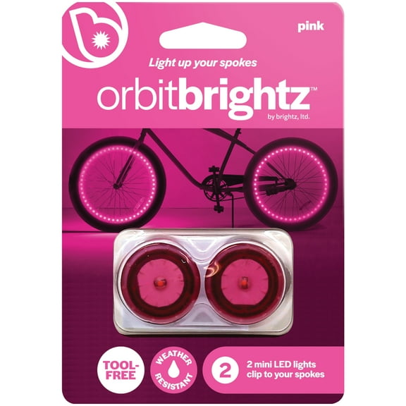 Brightz OrbitBrightz LED Bike Spoke Lights, Pink, 2-Pack