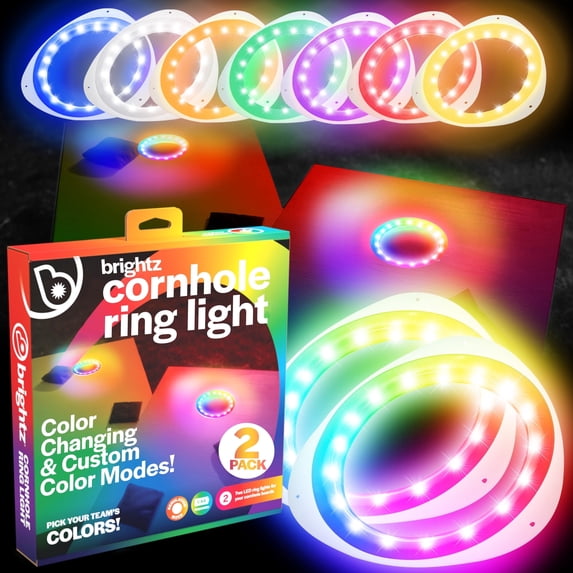 Brightz RingBrightz LED Cornhole Board Ring Lights, 2-Pack, Color Select/Color Morphing