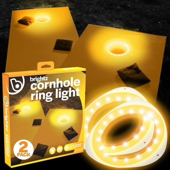 Brightz RingBrightz LED Cornhole Board Ring Lights, 2-Pack, Gold