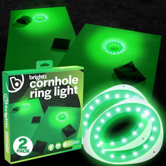 Brightz RingBrightz LED Cornhole Board Ring Lights, 2-Pack, Green