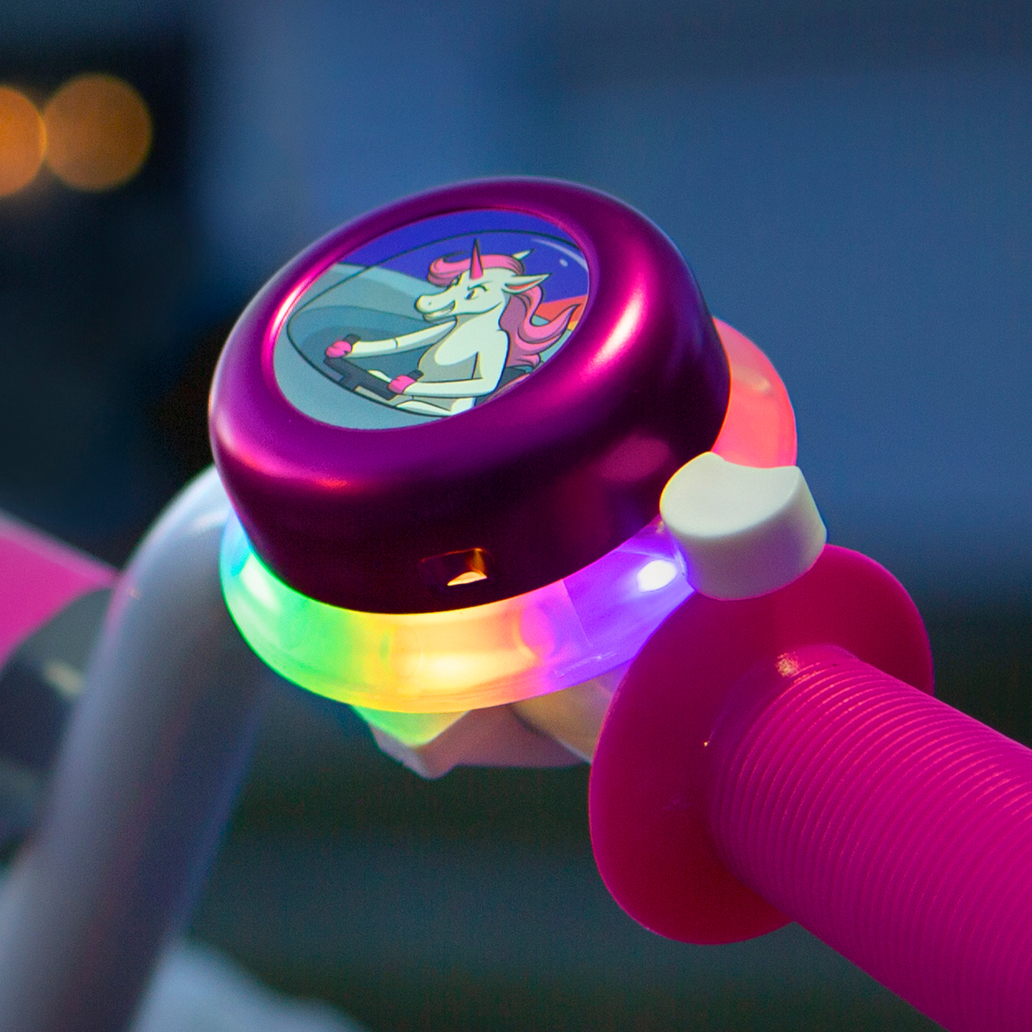 Brightz SpaceBrightz Pink Bicycle Ring Bell with Color Morphing