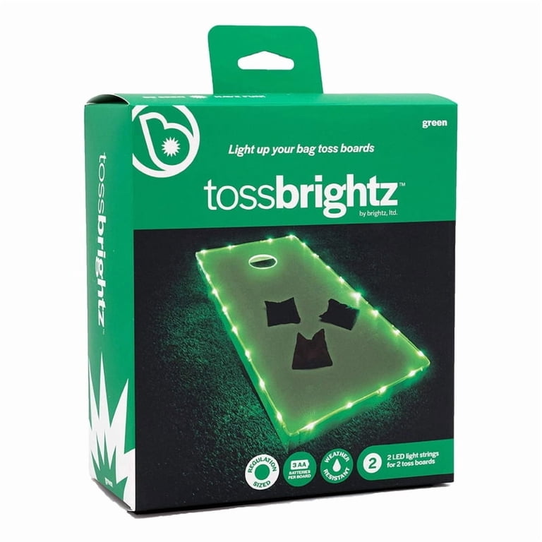 Brightz LED Cornhole Board Light Set, 2-Pack, Green, Lights Only