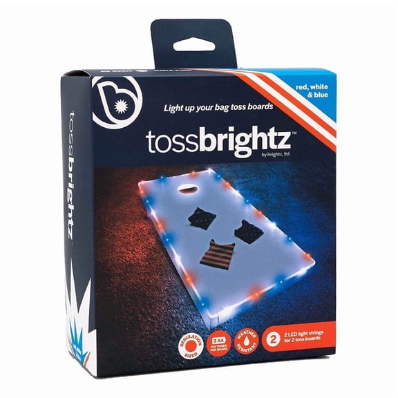 Brightz TossBrightz LED Cornhole Board Light Set, Lights for Edge & Hole, 2-Pack, Patriotic, Lights Only – Boards Not Included