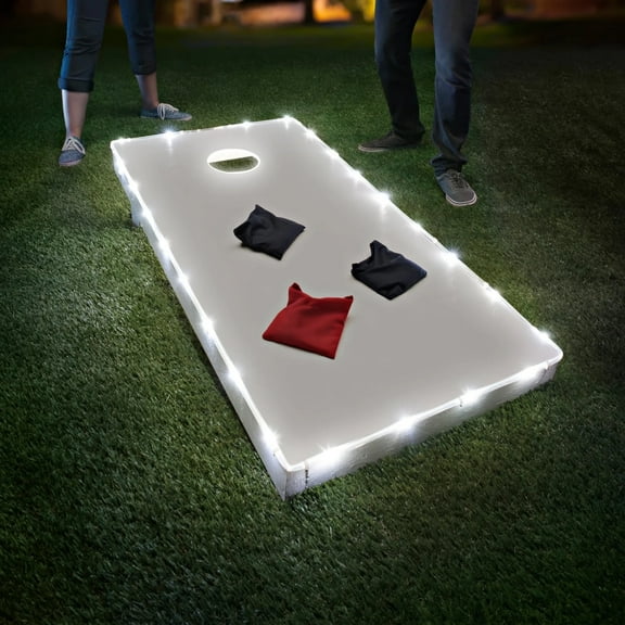 Brightz TossBrightz LED Cornhole Board Light Set, Lights for Edge & Hole, 2-Pack, White, Lights Only – Boards Not Included