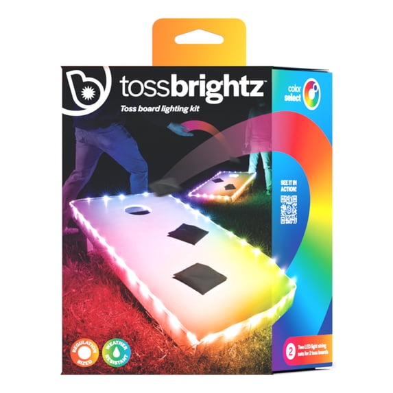 Brightz TossBrightz LED Cornhole Lights for Board and Hole, Lighting Kit Only for 2 Boards, Color Select / Color Changing