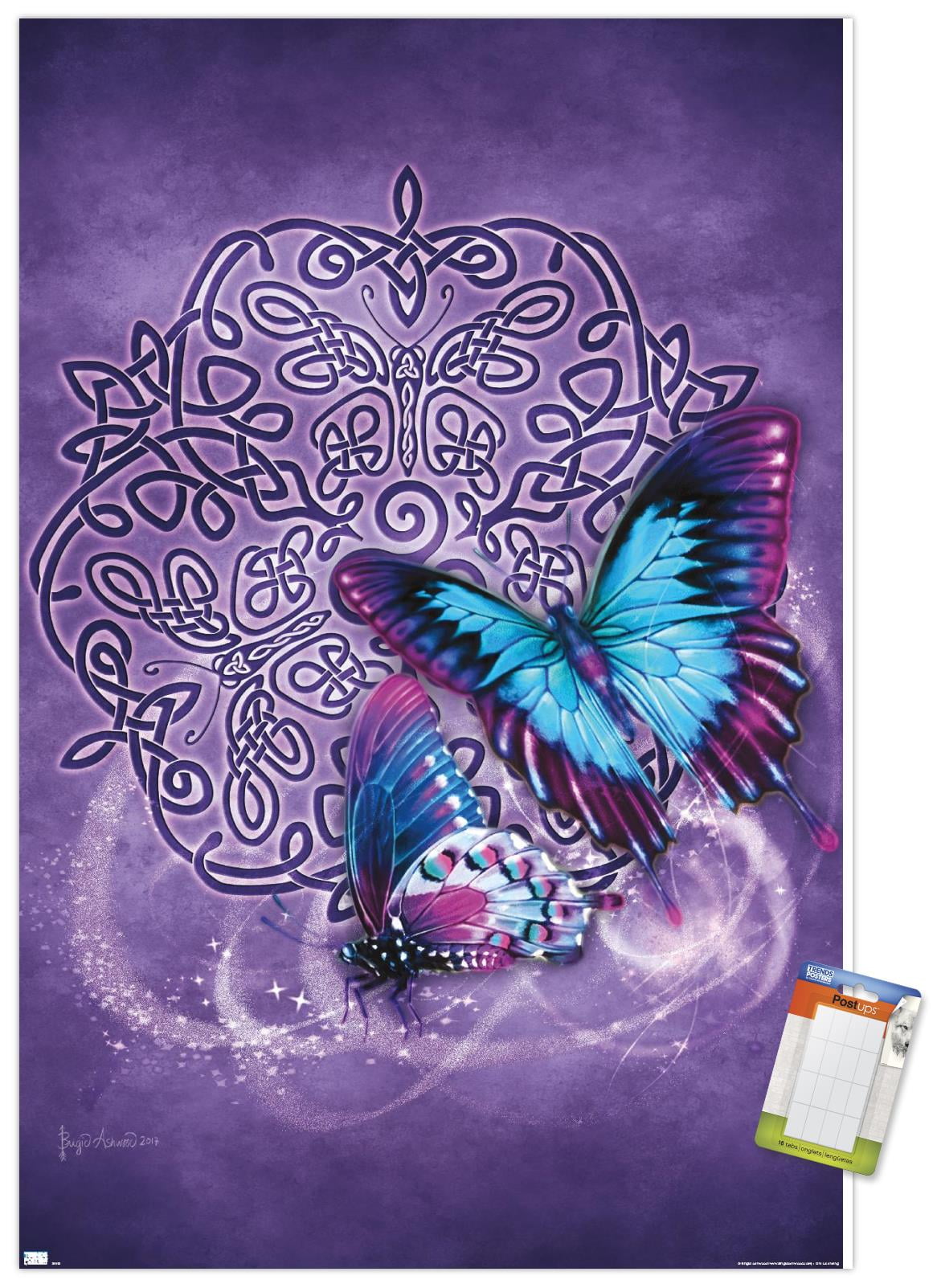 Brigid Ashwood - Celtic Butterfly Wall Poster, 14.725" x 22.375"