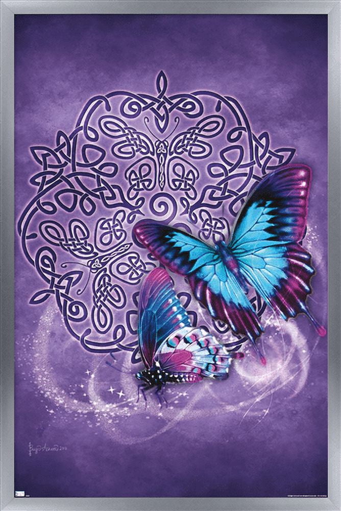 Brigid Ashwood - Celtic Butterfly Wall Poster, 22.375" x 34", Framed