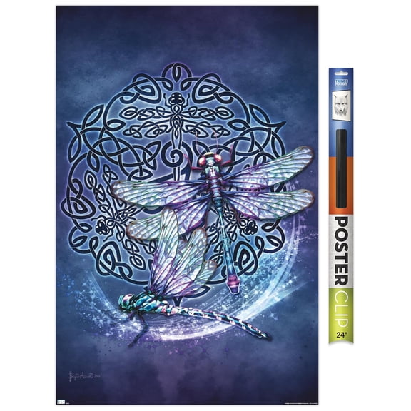 Brigid Ashwood - Celtic Dragonfly Wall Poster, 22.375" x 34"