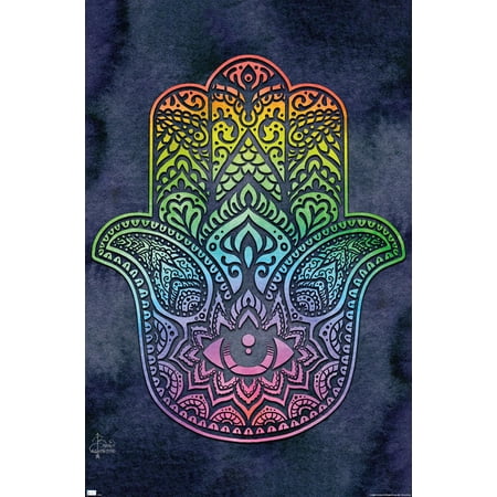 Brigid Ashwood - Rainbow Hamsa Wall Poster, 22.375" x 34"
