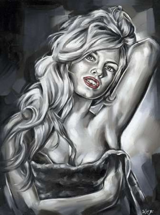 Brigit Bardot Canvas Art - Wendy Fields (18 x 24)