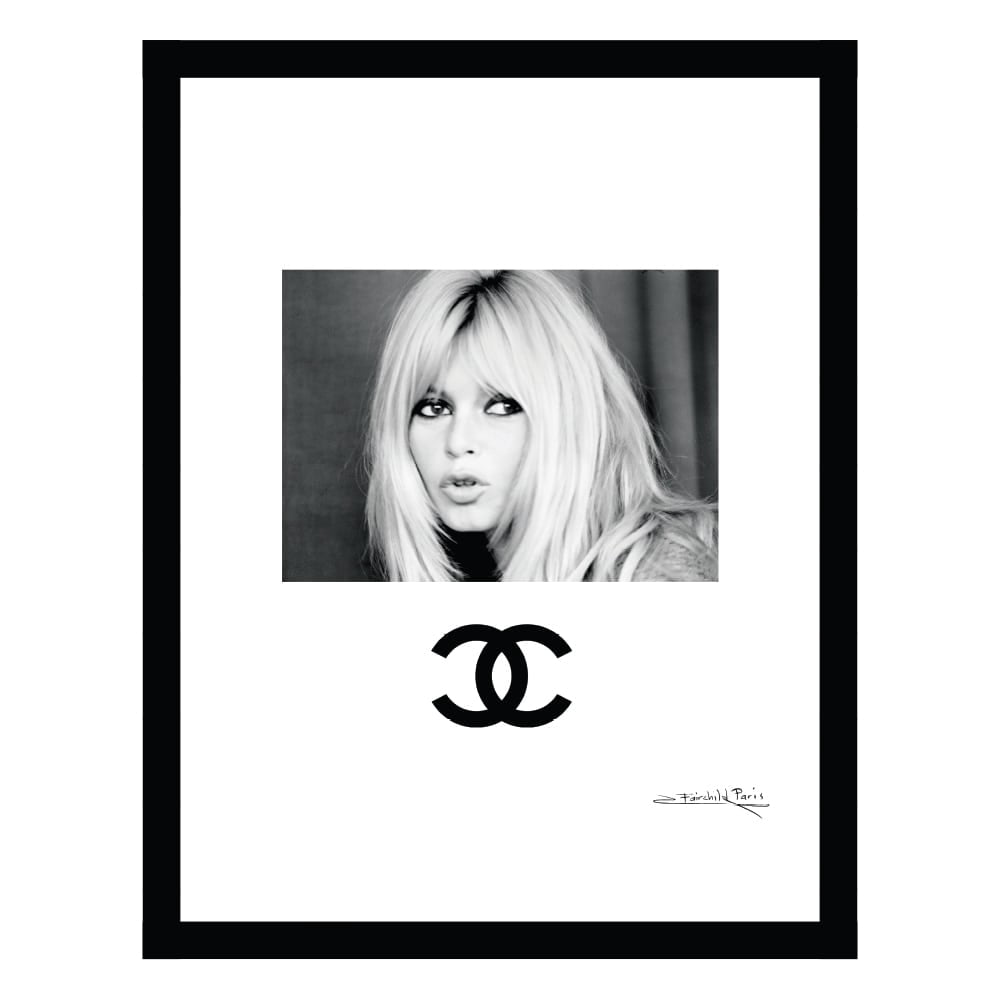 Brigitte Bardot Designer Fashion Framed Print
