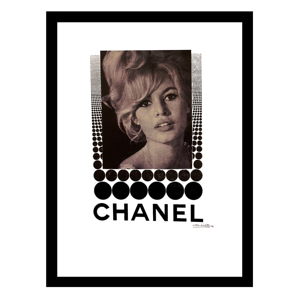 Brigitte Bardot Designer Fashion Framed Print