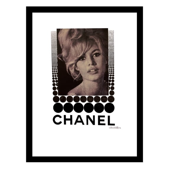 Brigitte Bardot Designer Fashion Framed Print