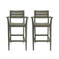 thumbnail image 1 of Brigitte Outdoor Acacia Wood Barstools, Set of 2, Gray, 1 of 7