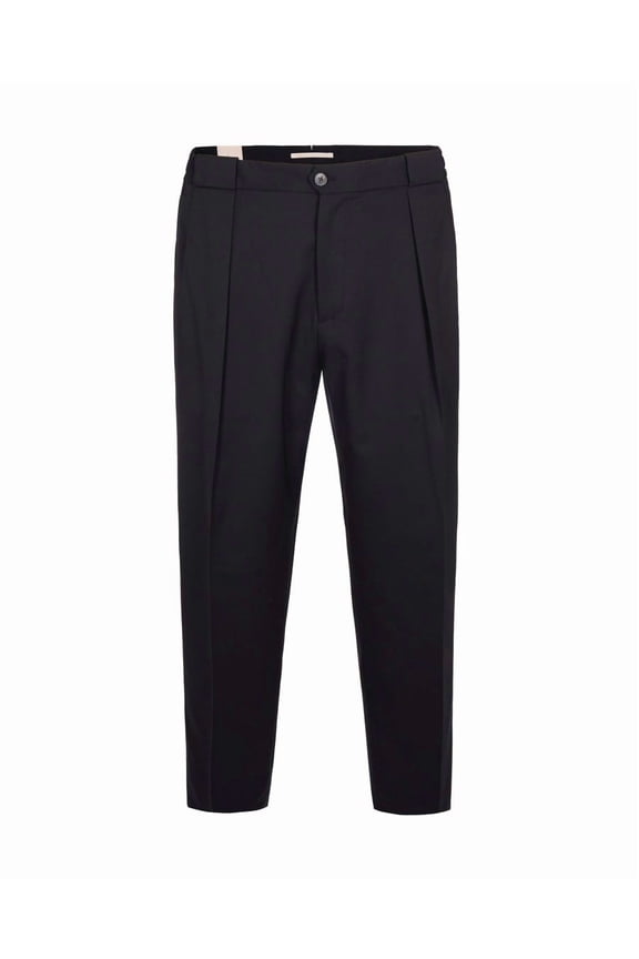 Black Tailored Wool Blend Trousers (Men's)