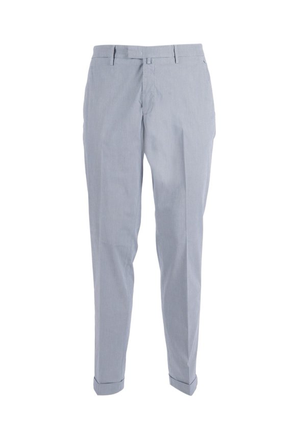 Blue Tailored Cuffed Straight-Leg Pants (Men's)