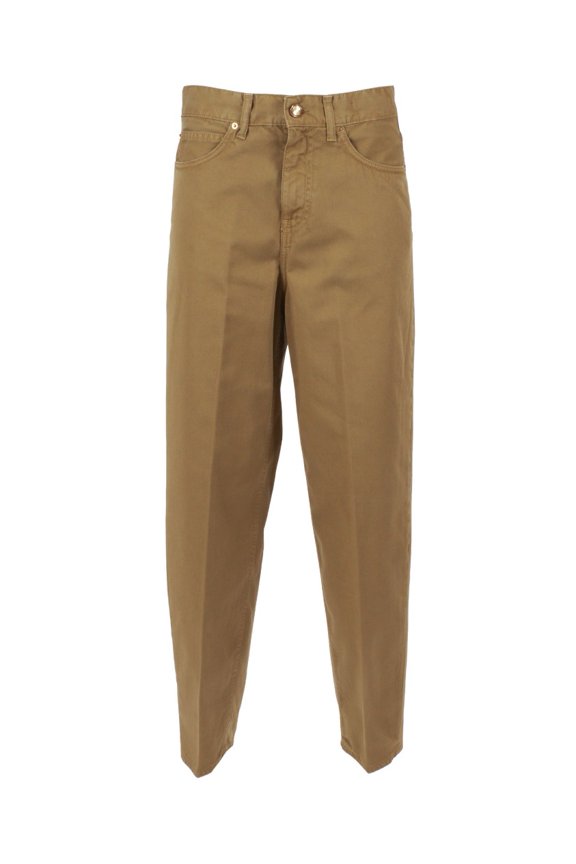 Relaxed Fit Brown Five Straight-Leg Pants (Women's)