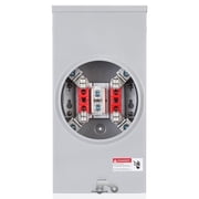 Briidea 200 Amp Meter Socket with 4 Jaw, 600V 1 Phase 3 Wire Ringless Type, with Horn Bypass, Suitable for Overhead/Underground Feed