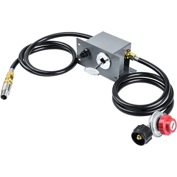 Briidea All-in-One Propane Fire Pit Ignition Kit, Brass & PVC, Includes Air Mixer Valve, Key Valve, Regulator with 4ft Hose