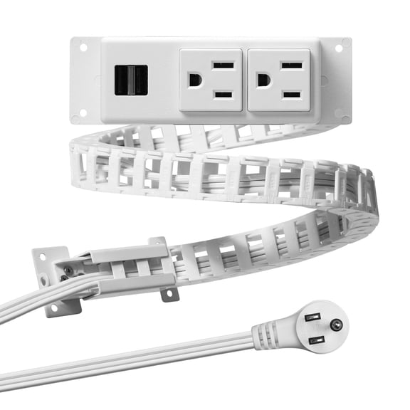 Briidea Drawer Outlet Kit with Two 15Amp AC Outlets, a Necessary Storage Assistant for Bathroom, Bedroom, Kitchen, White