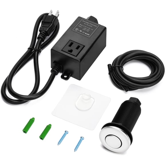 Briidea Garbage Disposal Air Switch Kit for Sinktop Waste Disposal with Stainless Steel Polished Long Air Button