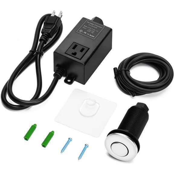 Briidea Garbage Disposal Air Switch Kit for Sinktop Waste Disposal with Stainless Steel Polished Long Air Button
