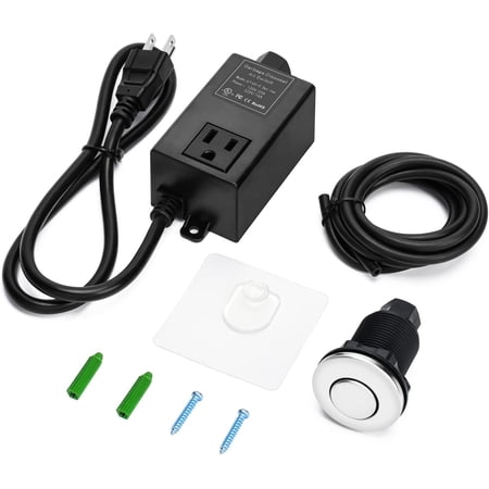 Briidea Garbage Disposal Air Switch Kit for Sinktop Waste Disposal with Stainless Steel Polished Short Air Button