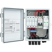 Briidea PV Combiner Box 4 String with 10A Circuit Breakers & Lightning Arreste for Solar Panels