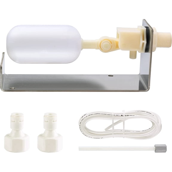 Briidea Water Fountain Auto Fill System, Water Leveler Float Valve Kit, 1/4 Tube with Adjustable Arm for Outdoor Fountains, Gardens, Ponds