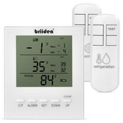 Briidea Home Wireless Fridge and Freezer Thermometer with Alarm