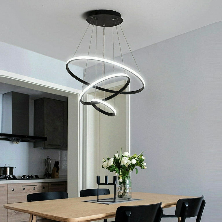 Black ring pendant light deals