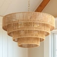 thumbnail image 1 of Briignite 6-Light Hand-Woven Rattan Pendant Chandelier, Boho Transitional Light Fixture for Kitchen Island & Dining Room, 1 of 1
