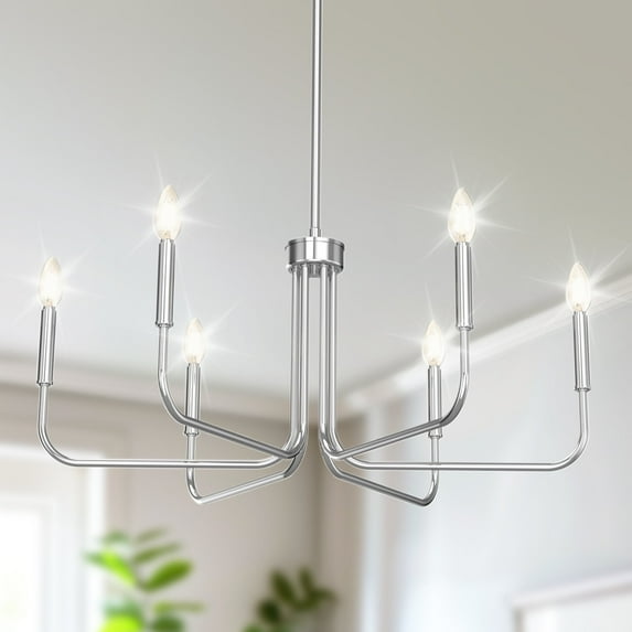 Briignite 6-Lights Industrial Chandeliers Lighting Candle Style Pendant Light Fixture Ceiling Chandelier for Living Room Bedroom Dining Room