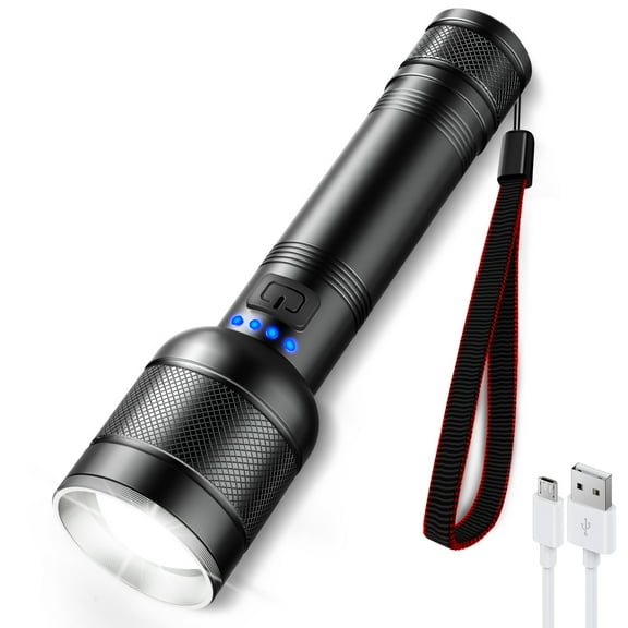 Briignite High-Performance LED Flashlight 2000LM Rechargeable Torch with Zoom and 4 Modes, Durable Aluminum Body for Outdoor and Emergency Use