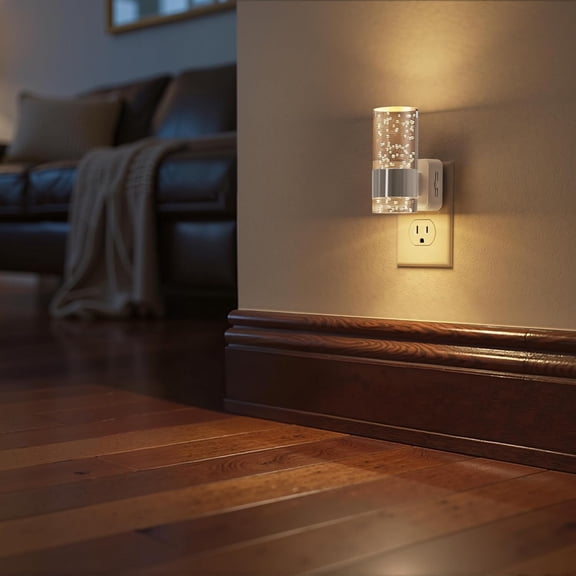 Briignite Night Light, 2 Pack Dimmable Night Lights Plug into Wall, Bubble Night Light with 0-100 LM Adjustable Brightness, Automatic Night Lights with Dusk to Dawn Sensor, for Bathroom Hallway